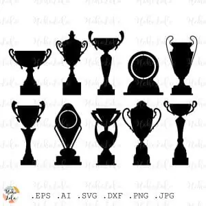 Award Cup Svg Silhouette Cricut Stencil Templates