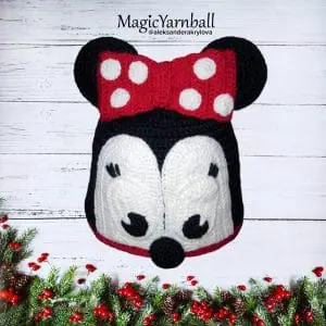 Free crochet ears mouse hat, pattern format pdf, for children