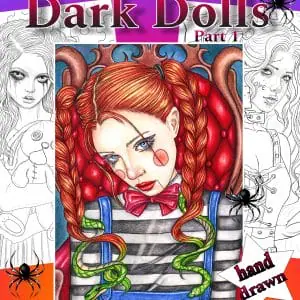 “Dark Dolls part 1” Pdf coloring book 10 coloring pages