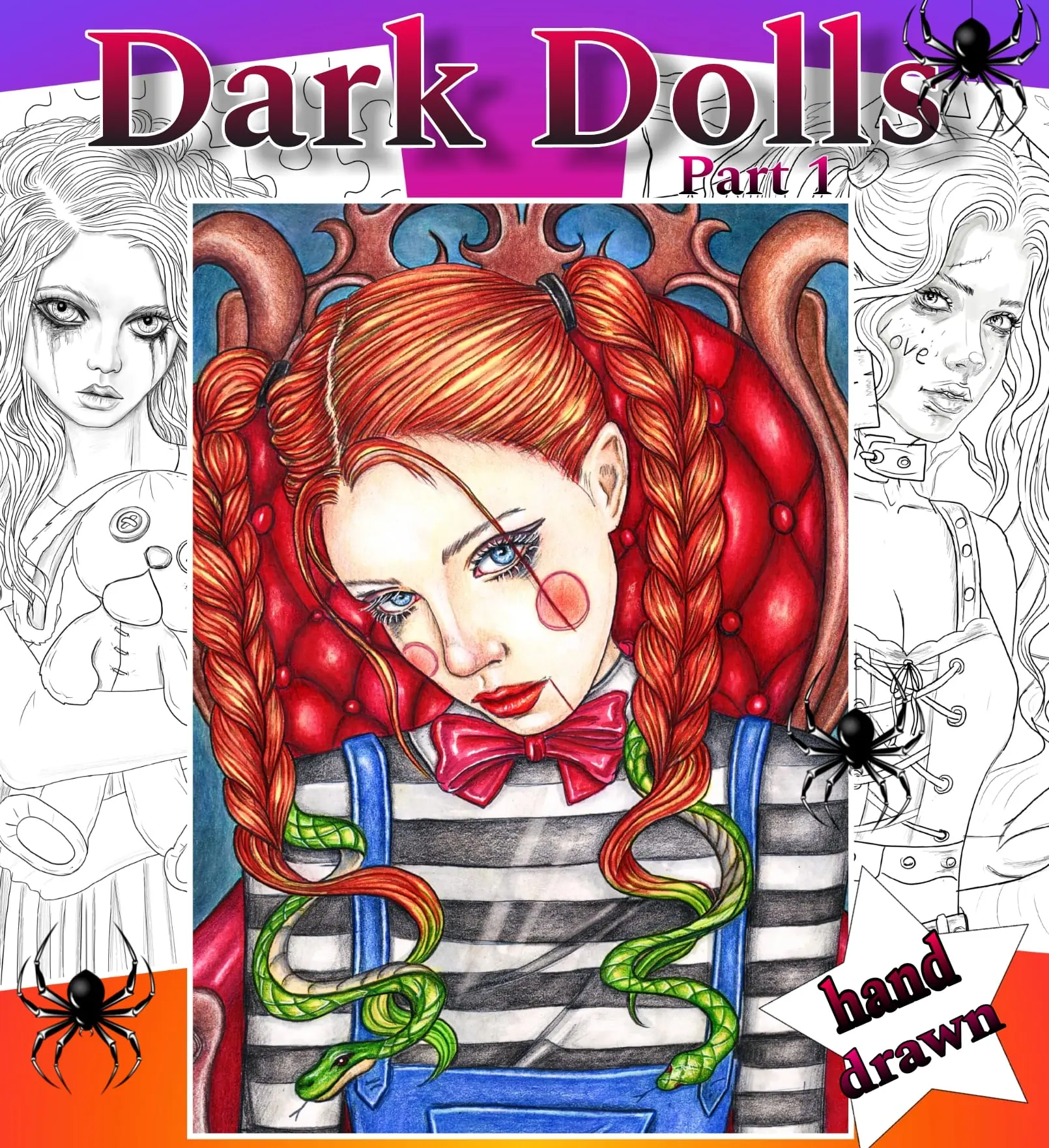 “Dark Dolls part 1” Pdf coloring book 10 coloring pages