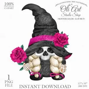 Gnome Skeleton, Gnome Images. Gnomes Graphics. Girl