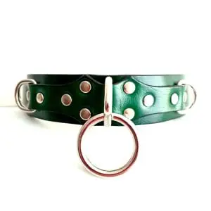 Leather bondage collar choker