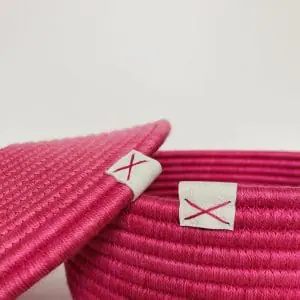 Raspberry-pink basket with lid 15 cm x 21 cm Free shipping