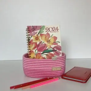 Soft pink Square basket 19 cm x 9 cm x 17 cm Free shipping