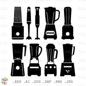 Kitchen Blender Svg Silhouette Cricut Stencil Templates
