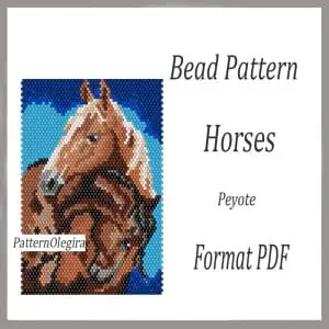 Horses bead pattern Horses bead tapestry pattern Bead Horses patterns Olegirabeadpatterns