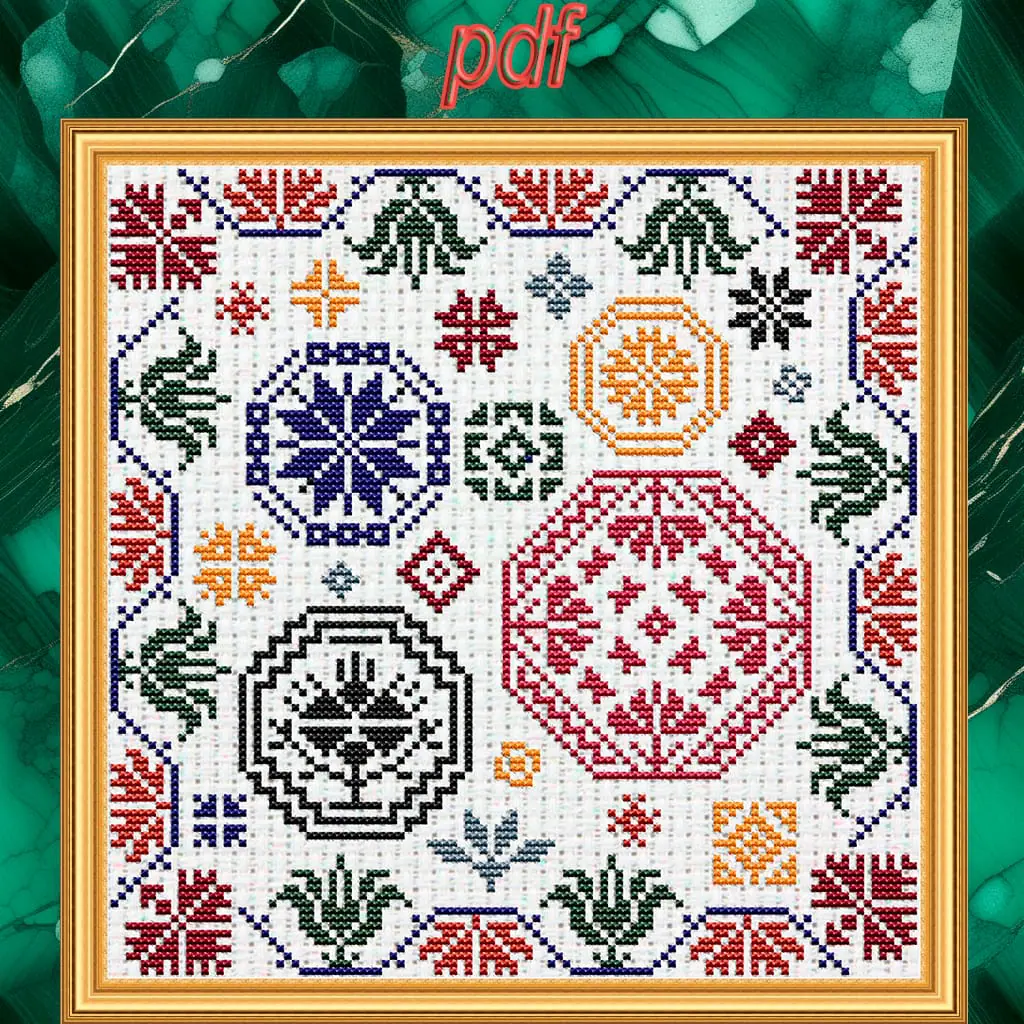本物の cross-stitch-pattern-quaker- 和洋裁材料