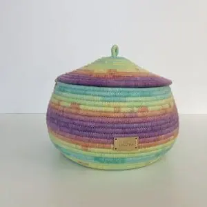 Colorful Basket Woven Basket with lid 22 x 20 cm Free shipping
