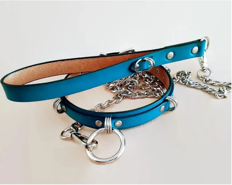 Fashion bondage set sub collar and chain leash-custom size