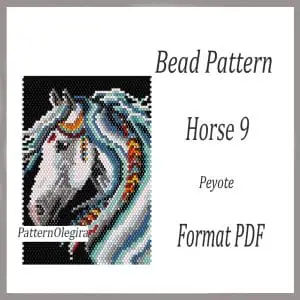 Horse 9 bead pattern Horse bead tapestry pattern Bead Horse patterns Olegirabeadpatterns