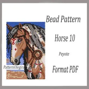 Horse 10 bead pattern Horse bead tapestry pattern Bead Horse patterns Olegirabeadpatterns