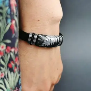 fern Polymer clay sliders for the regaliz leather Bracelet