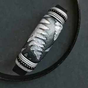 fern Polymer clay sliders for the regaliz leather Bracelet