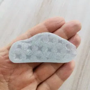 Pale blue sea glass (car shape) B124