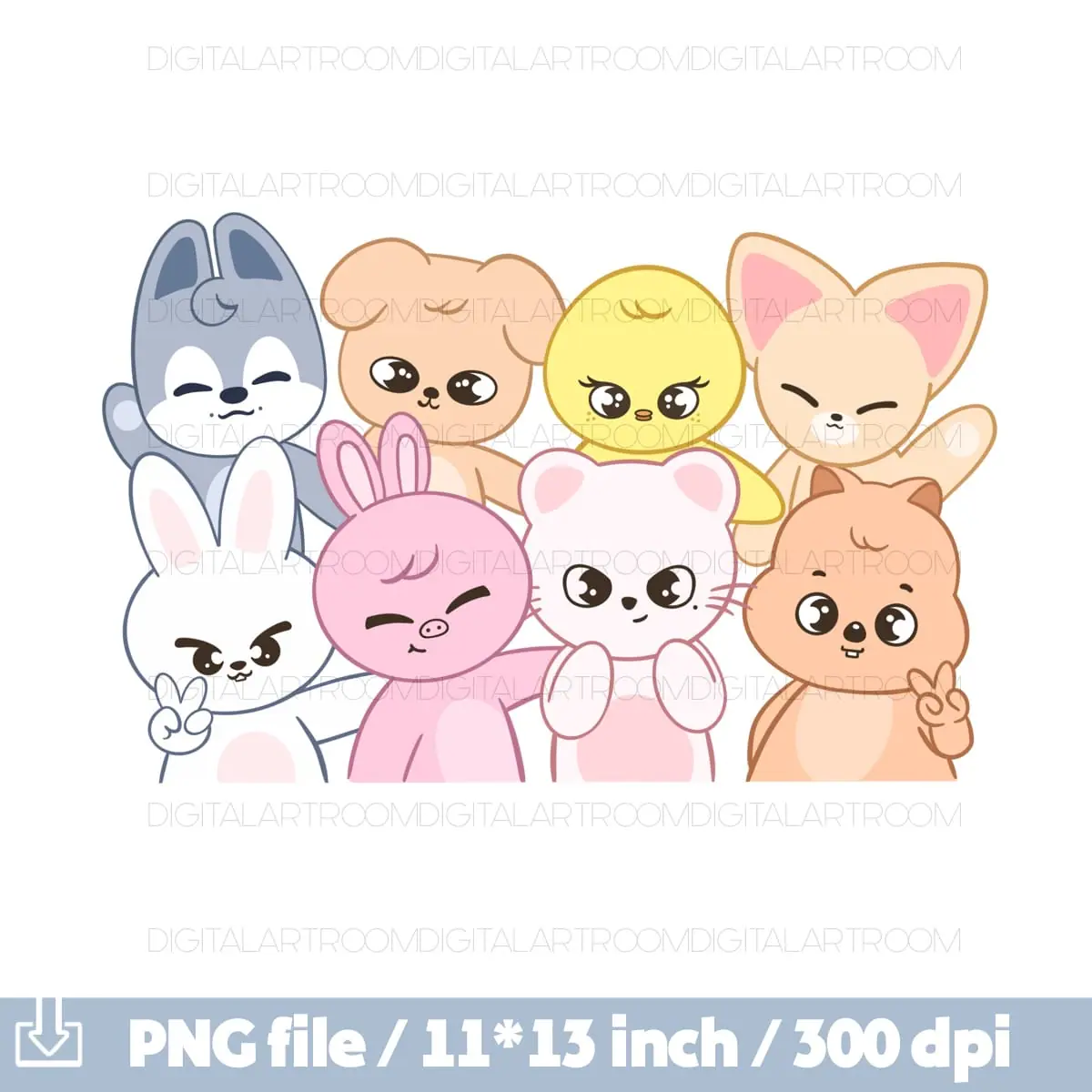 Cute Cartoon Animals Watercolor Clipart Sublimation design Png files 1 Cute Cartoon Animals Watercolor Clipart Sublimation design Png files