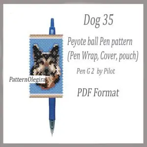 DOG 35 bead pattern PDF file Beading patterns Beading cover pen Beading pen wraps Olegirabeadpatterns