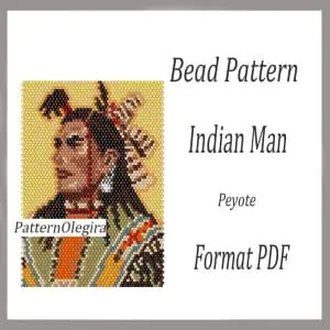 Indian man bead pattern Indian man bead tapestry pattern Bead Indian man patterns Olegirabeadpatterns