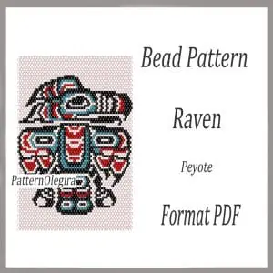 Raven bead pattern Raven bead tapestry pattern Bead Raven patterns Olegirabeadpatterns