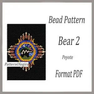 Bear 2 bead pattern Bear bead tapestry pattern Bead Bear patterns Olegirabeadpatterns