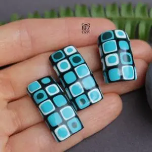 turquoise mosaic multicolor Polymer clay sliders for the regaliz leather Bracelet