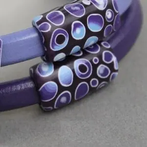 space Polymer clay sliders for the regaliz leather Bracelet