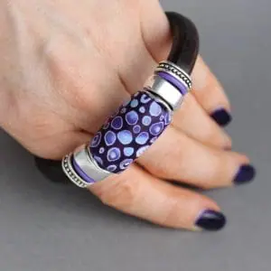 space Polymer clay sliders for the regaliz leather Bracelet