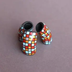 small squares Polymer clay sliders for the regaliz leather Bracelet