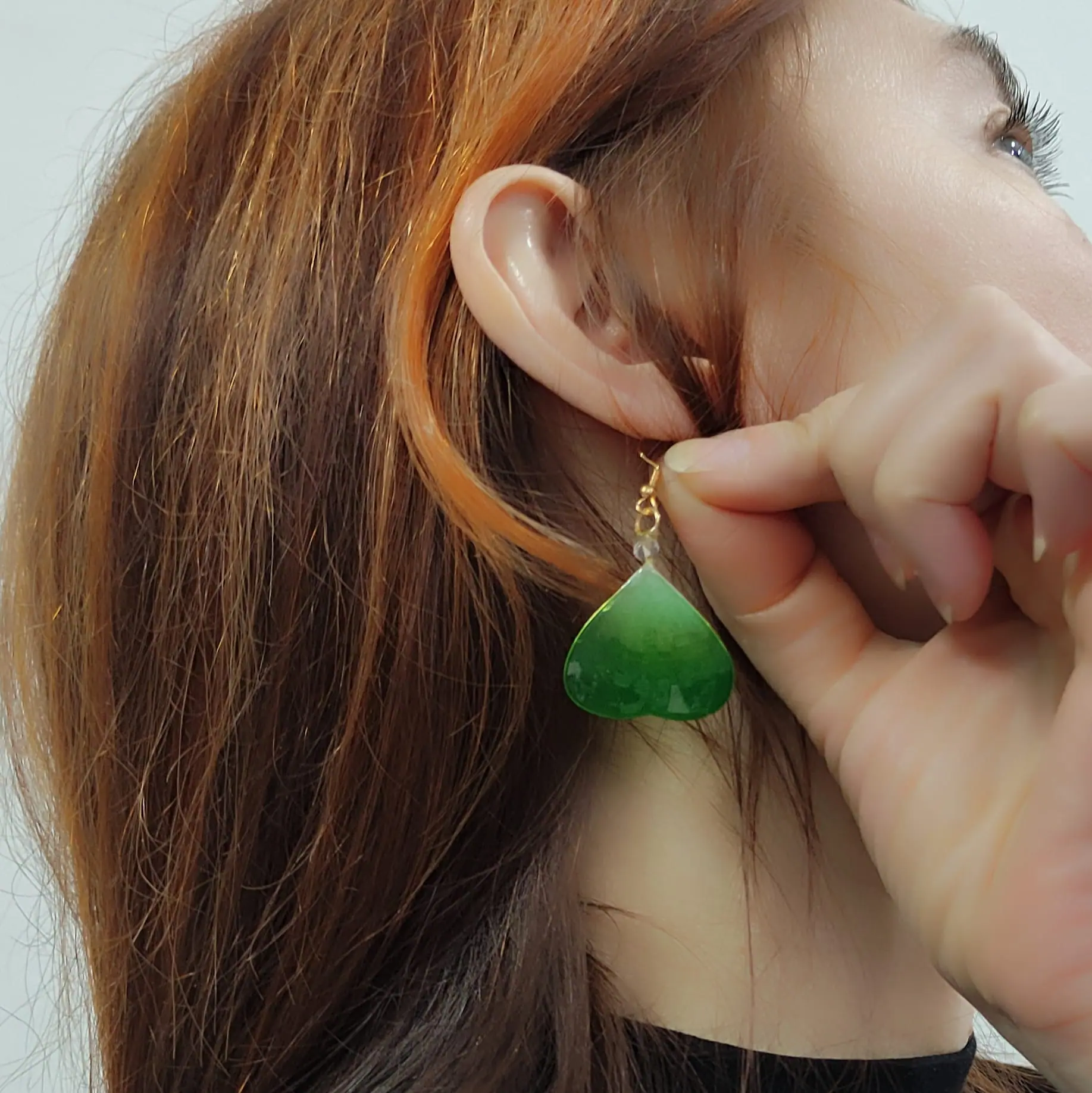 Clover set: brooch and earrings. Handmade bijou. 3 Cloverleaf earrings set