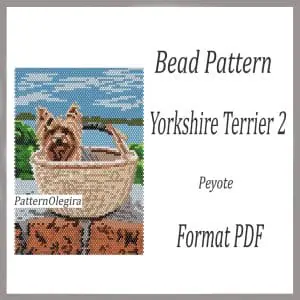 Yorkshire terrier dog bead pattern Dog bead tapestry pattern Bead Yorkshire terrier dog patterns Olegirabeadpatterns