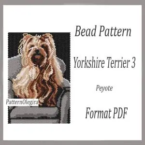 Yorkshire terrier dog bead pattern Dog bead tapestry pattern Bead Yorkshire terrier dog patterns Olegirabeadpatterns