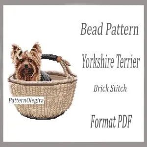 Yorkshire Terrier Bead pattern Dog bead pattern Brick stitch bead pattern Olegirabeadpatterns