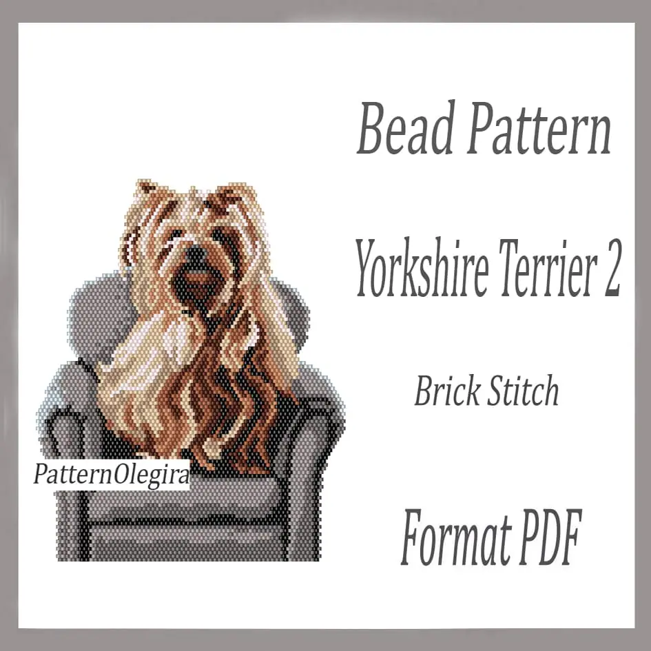 YORKSHIRE TERRIER 2 Bead pattern PDF Brick stitch