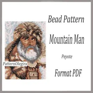 Mountain Man bead pattern Mountain man bead tapestry pattern Bead Mountain Man patterns Olegirabeadpatterns