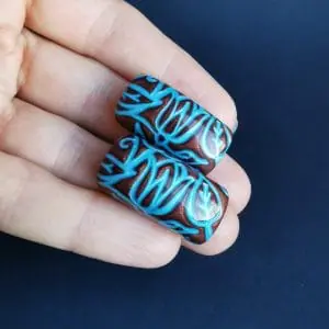 Copper flower Polymer clay sliders for the regaliz leather Bracelet (Copy)