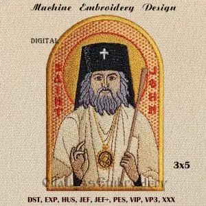 Saint John of San Francisco embroidery design