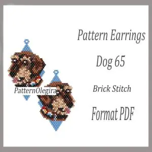 Dog 65 bead earrings pattern Dog earrings Dog pattern Bead dog Olegirabeadpatterns