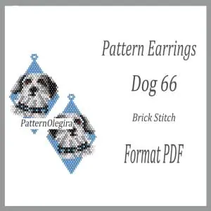 Dog 66 bead earrings pattern Dog earrings Dog pattern Bead dog Olegirabeadpatterns