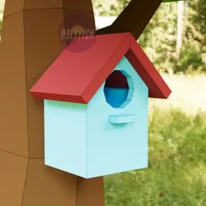 DIY Birdhouse Box template Papercraft PDF