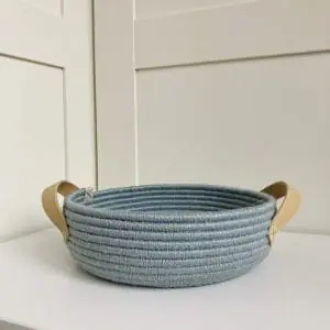 Jute basket with leather handles 7 x 22 cm Free shipping