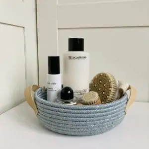 Jute basket with leather handles 7 x 22 cm Free shipping