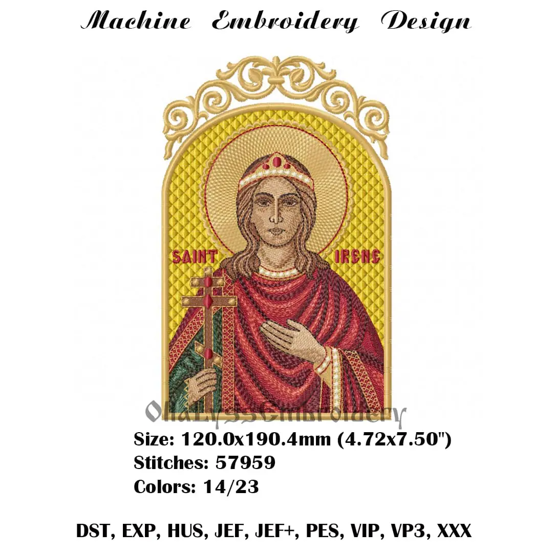 Saint Irene embroidery design 2 Great Martyr Irene embroidery design.