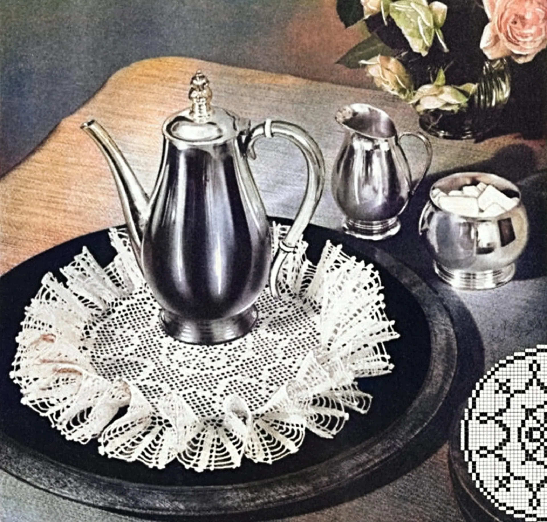 Pattern victorian ruffle, crochet vintage doily, home decor lace