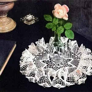 Vintage star ruffle, crochet pattern doily, home decor easy