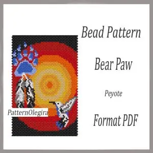 Bear Paw bead pattern Bear Paw bead tapestry pattern Bead Bear Paw patterns Olegirabeadpatterns