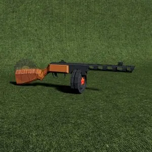 DIY Shpagin Submachine Gun (PPSh-41) template Papercraft PDF