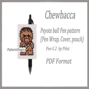 Chewbacca bead pattern PDF file Chewbacca Bead cover pen patterns Beading cover pen Bead pen wraps Chewbacca Olegirabeadpatterns