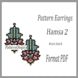 Hamsa bead pattern Hamsa earrings pattern Bead earrings pattern Olegirabeadpatterns