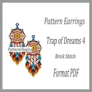 Trap of Dreams 4 bead pattern Trap of dreams bead earrings pattern Olegirabeadpatterns
