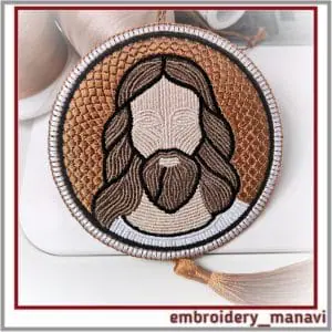In the hoop Christian embroidery design pendant or bookmark Jesus