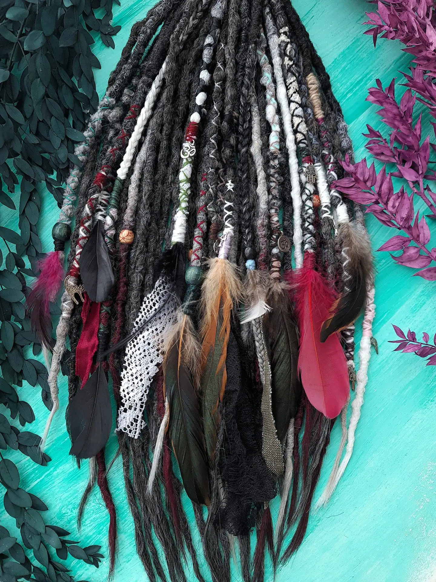 Ready to ship! Synthetic hair Salt n Pepper dreadlocks